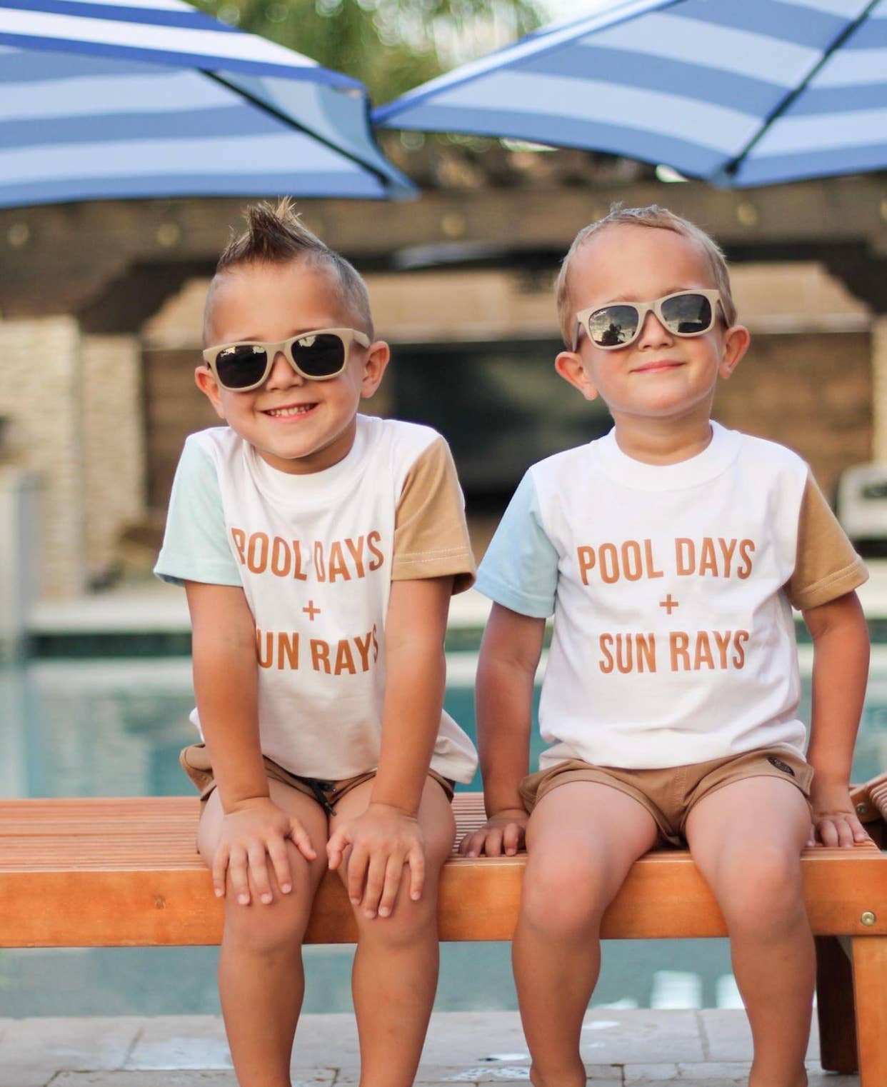 Pool Days + Sun Rays Color Block Tee