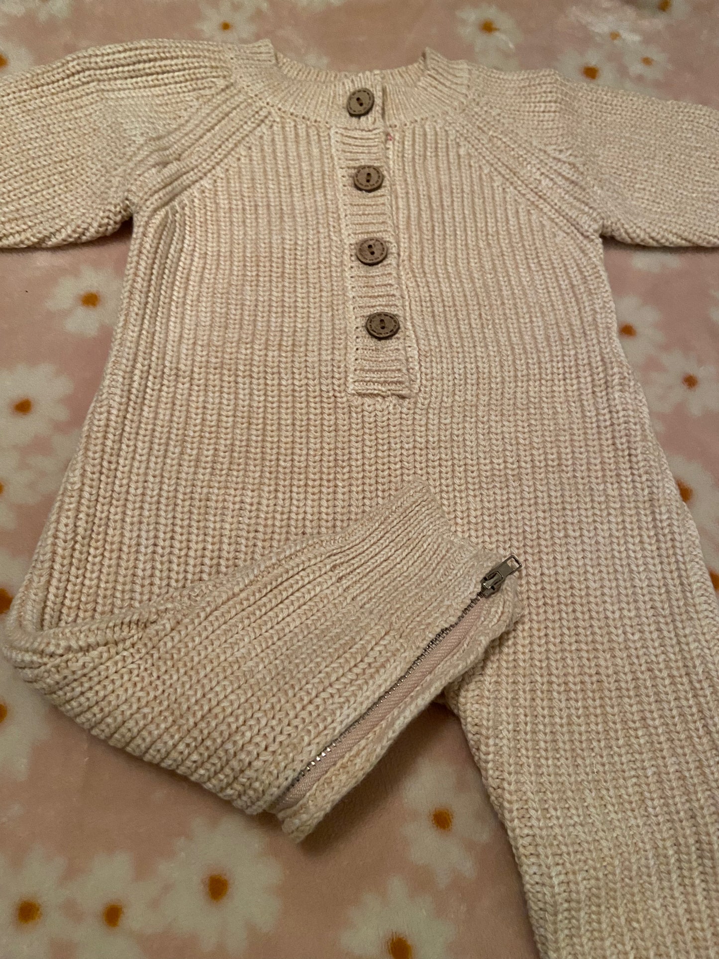 Harper Sweater Onesie - Rice