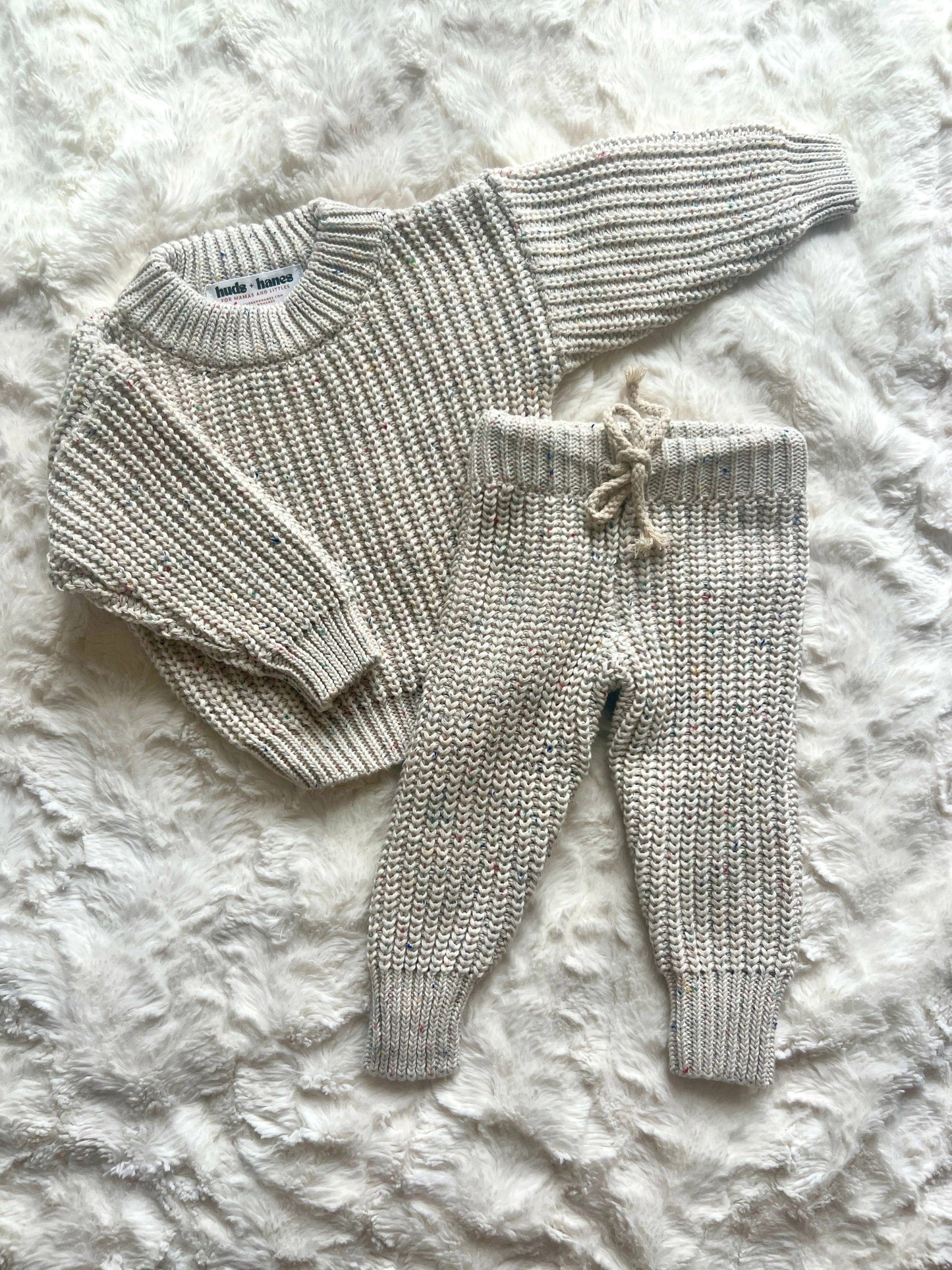 Knit Sprinkled Sweater and Pant Set