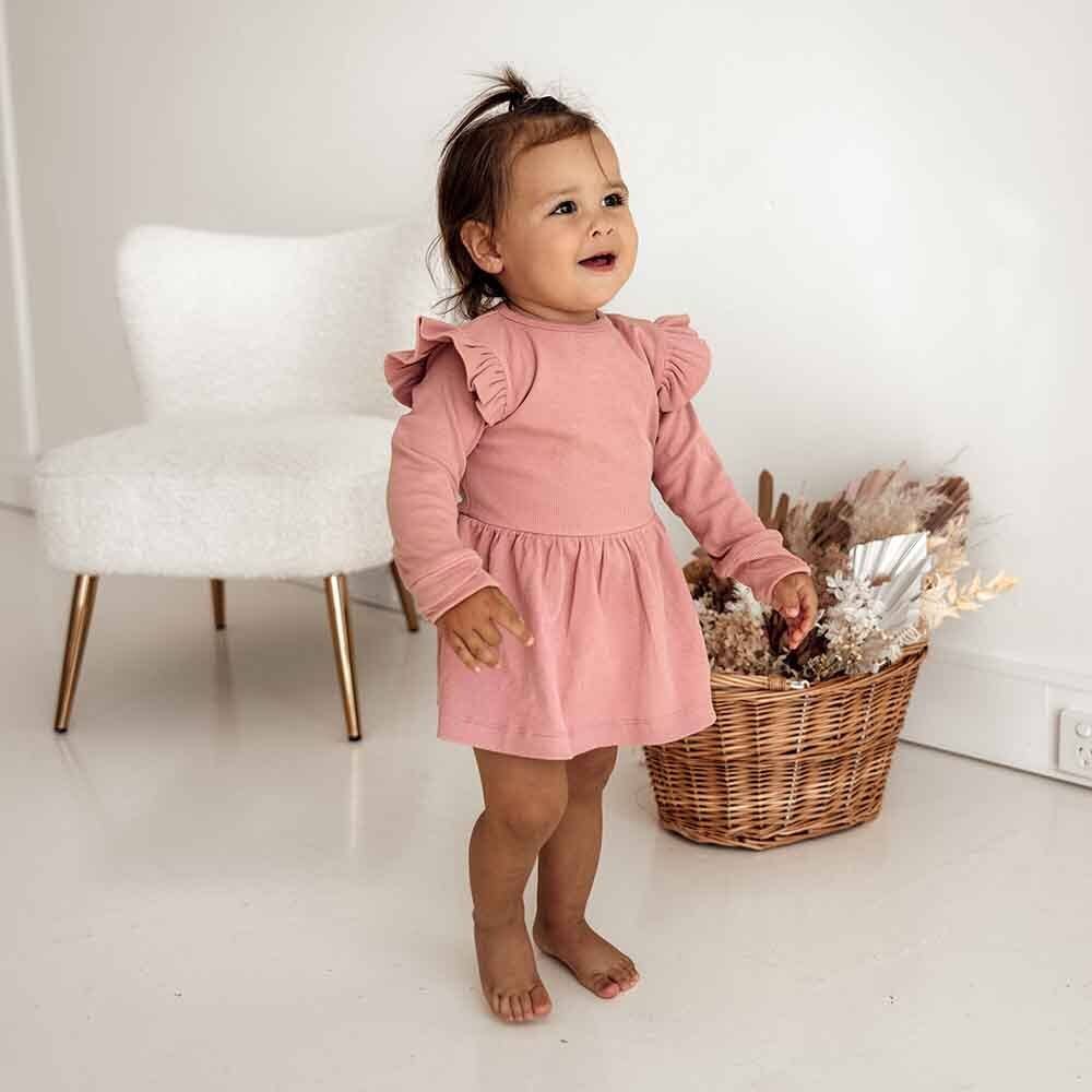 Rose Long Sleeve Organic Dress