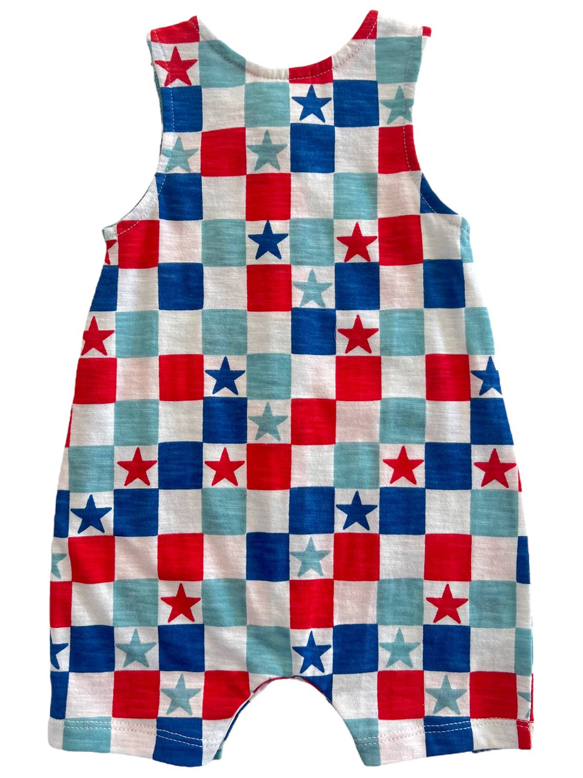 Red, White & Blue Checkerboard Organic Bay Shortie