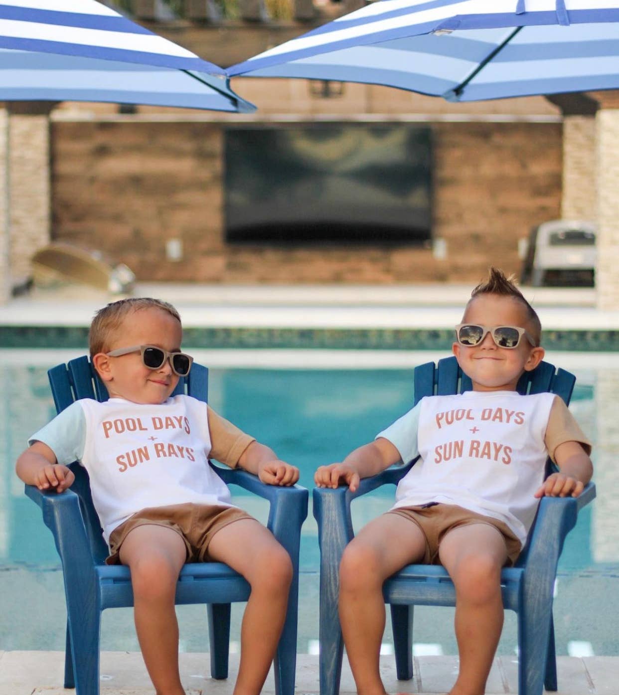 Pool Days + Sun Rays Color Block Tee