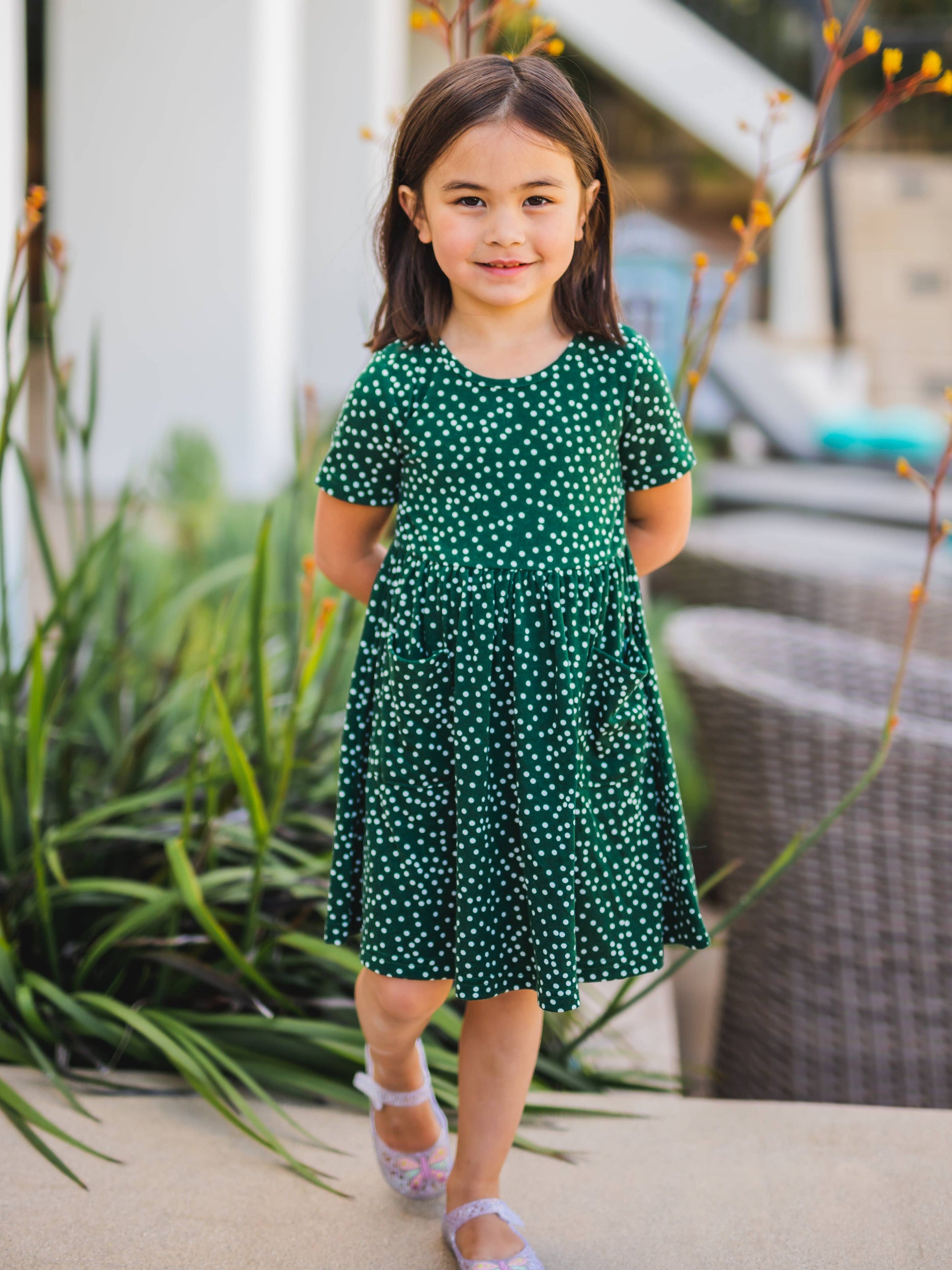 Green Polka Dot Dress River Daisy Children's Boutique LLC Green Polka Dot Dress River Daisy Children's Boutique LLC
