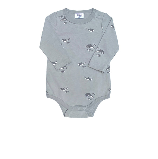 Baby Longsleeve Bodysuit- Orcas